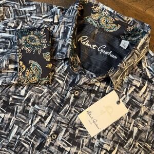 Robert Graham Button-Up Shirt Men's S Colorful Designer Flip Cuff Artwork $198